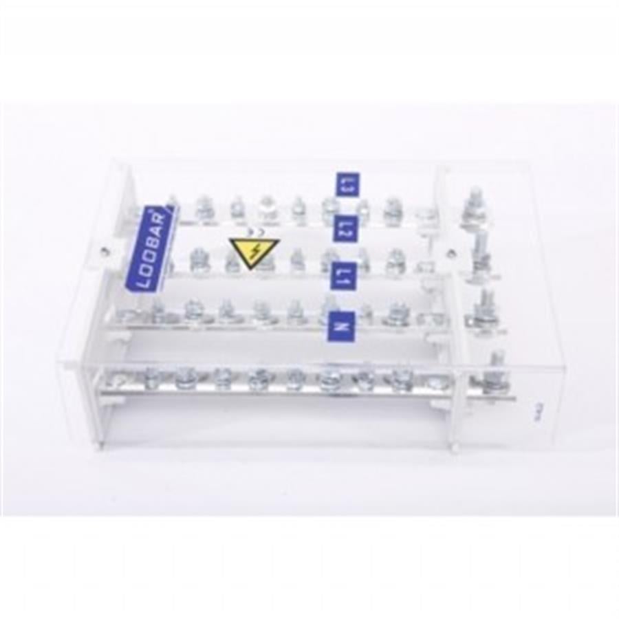 4 KUTUP - 9 DELİKLİ - 600A ( 1/8 SKP, Giriş-Çıkış ) KALAYLI BAKIR BARALI DAĞITICI