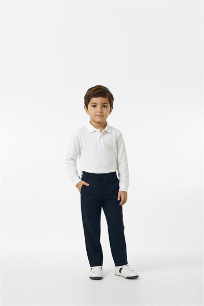 Childrens Navy Blue Vigura Fabric Trousers