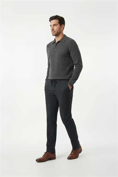 Jogger Pants Black Linen
