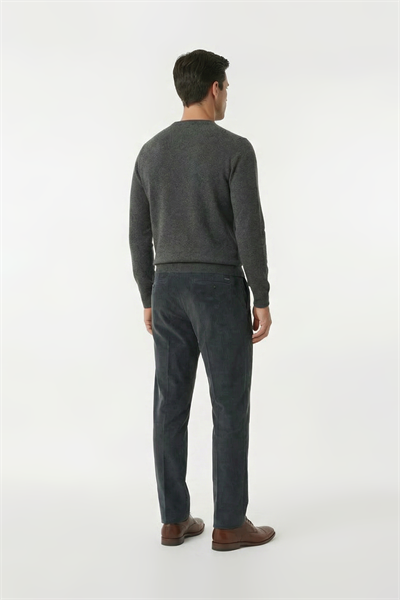 Kaplamalı Kadife Füme Pantolon