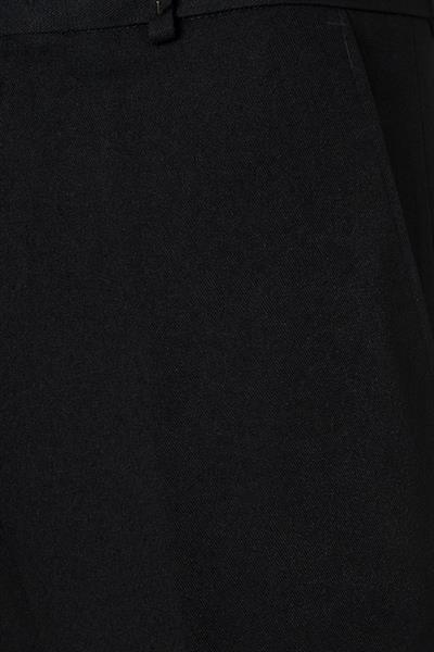 Pilesiz Düz Yün Effect Pantolon Siyah