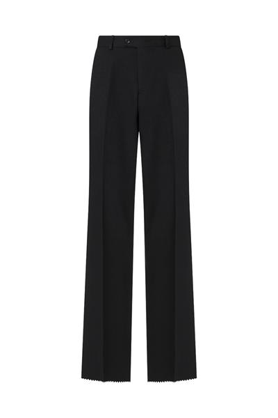 Pilesiz Düz Yün Effect Pantolon Siyah