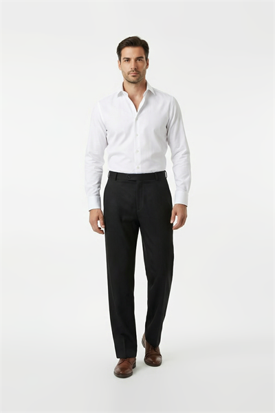 Pilesiz Gabardin Pantolon Siyah