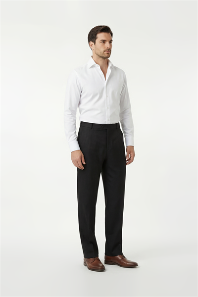 Pilesiz Gabardin Pantolon Siyah
