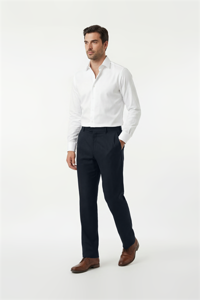 Pilesiz Gabardin Pantolon Lacivert