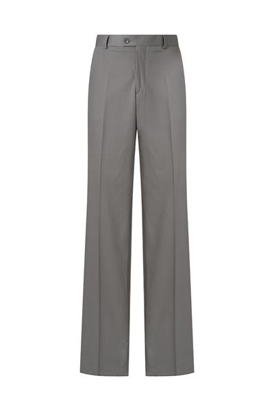 Pleatless Gabardine Trousers Grey