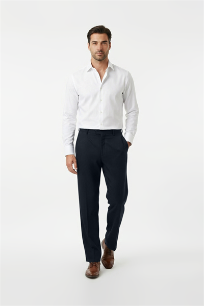 Pilesiz Gabardin Pantolon Lacivert