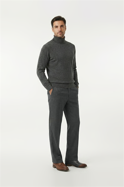 Oguz Vigura Pleatless Trousers, Smoke Grey