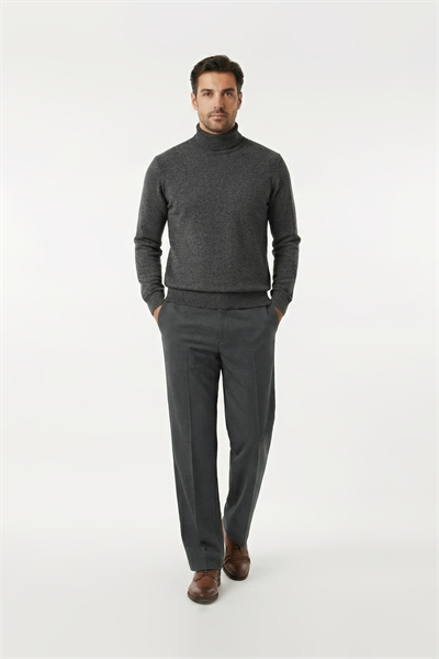 Oguz Vigura Pleatless Trousers, Smoke Grey