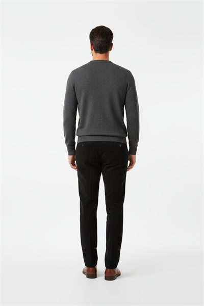 Fleece-lined Velvet Black Trousers