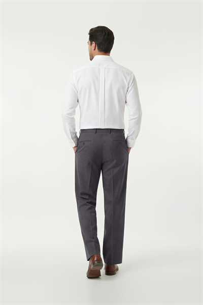 Tek Pileli Kumaş Pantolon Gri