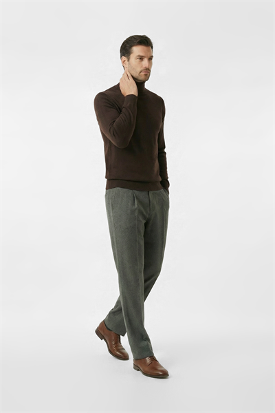 Tek Pileli Oğuz Balıksırtı Pantolon