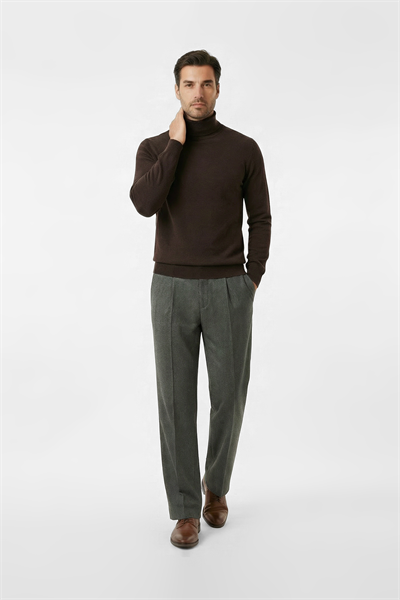 Tek Pileli Oğuz Balıksırtı Pantolon