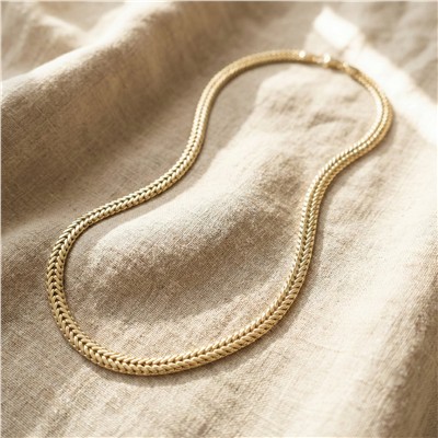 Balıksırtı Kalın Kolye - 14K Altın Kaplama - 60 cm / 7 mm