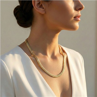Balıksırtı Kalın Kolye - 14K Altın Kaplama - 60 cm / 7 mm