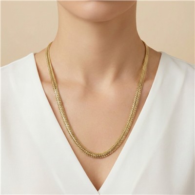 Balıksırtı Kalın Kolye - 14K Altın Kaplama - 60 cm / 7 mm