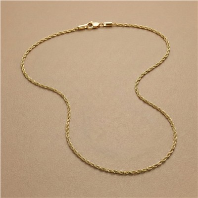 Burgu Zincir Çelik Kolye - 14K Altın Kaplama - 55 cm / 3 mm