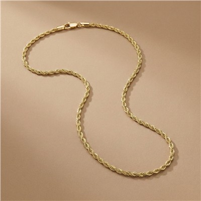 Burgu Zincir Çelik Kolye - 14K Altın Kaplama - 55 cm / 4 mm
