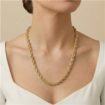 Burgu Zincir Çelik Kolye - 14K Altın Kaplama - 60 cm / 5 mm