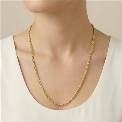 Burgu Zincir Çelik Kolye - 14K Altın Kaplama - 55 cm / 3 mm