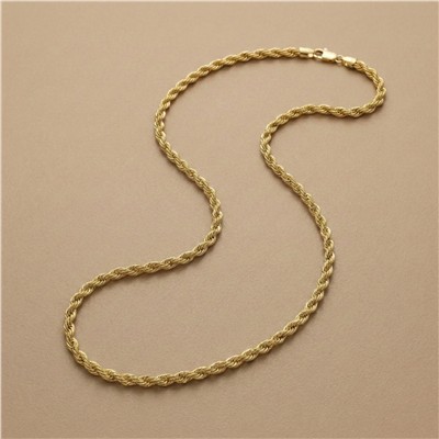 Burgu Zincir Çelik Kolye - 14K Altın Kaplama - 60 cm / 5 mm
