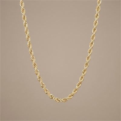 Burgu Zincir Kolye  - 14k Altın Kaplama - 55 cm (4 mm)