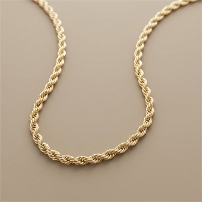 Burgu Zincir Kolye  - 14k Altın Kaplama - 50 cm (3 mm)