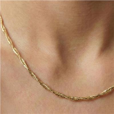 Burgu Zincir Kolye - 14K Altın Kaplama - 45 cm