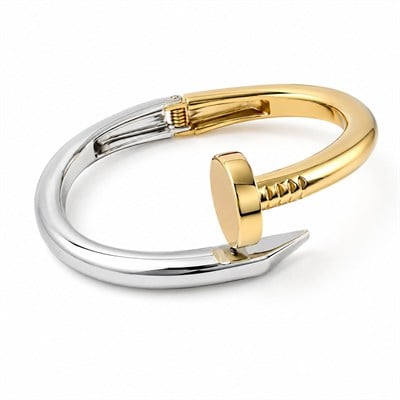 Çivi Bilezik - Altın Rengi Kaplama - 6 cm çap