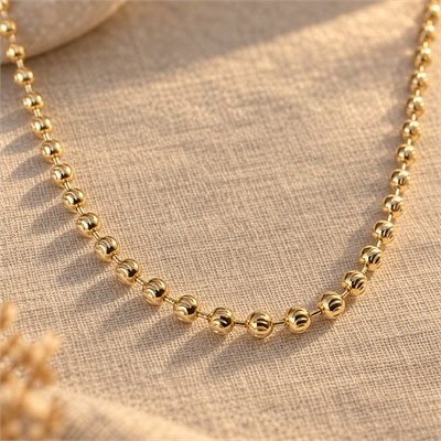 Dorika Top Zincir Kolye  - 14k Altın Kaplama - 50 cm