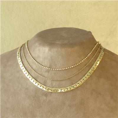 Dorika Toplu Zincir Kolye - 14K Altın Kaplama - 45 cm