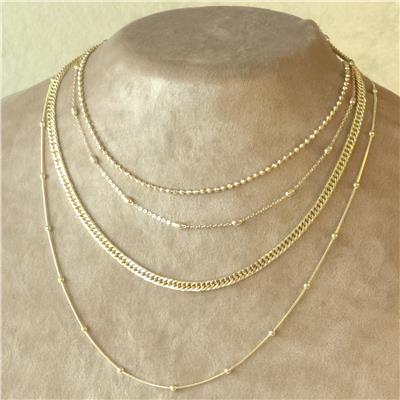Dorikalı Halka Zincir Kolye - 14K Altın Kaplama - 45 cm