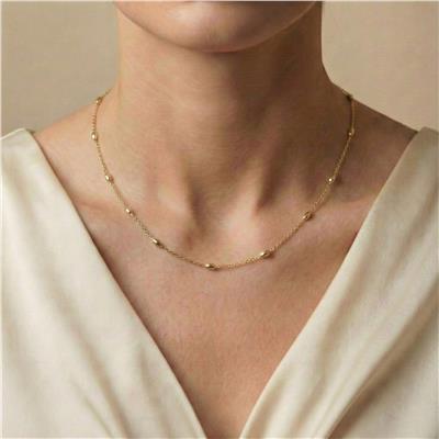 Dorikalı Halka Zincir Kolye - 14K Altın Kaplama - 45 cm