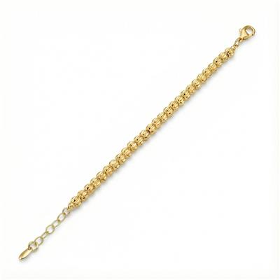 Dorikalı Top Boncuklu Bileklik - 14K Altın Kaplama - 17+3 cm