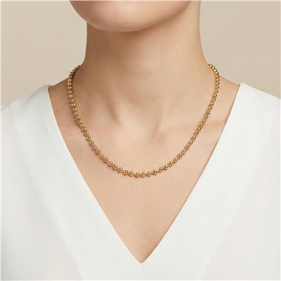 Dorikalı Zincir Çelik Kolye - 14K Altın Kaplama - 45 cm / 3 mm