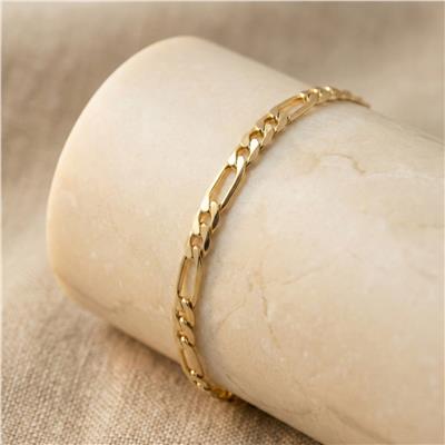 Figaro Zincir Bileklik - 14K Altın Kaplama - 19 cm