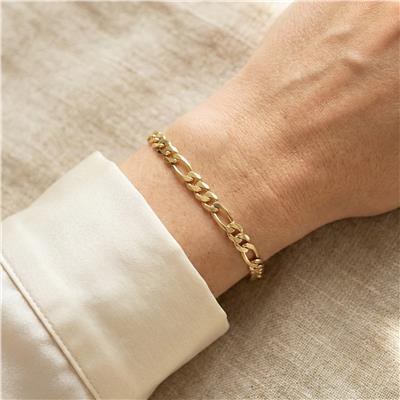Figaro Zincir Bileklik - 14K Altın Kaplama - 19 cm