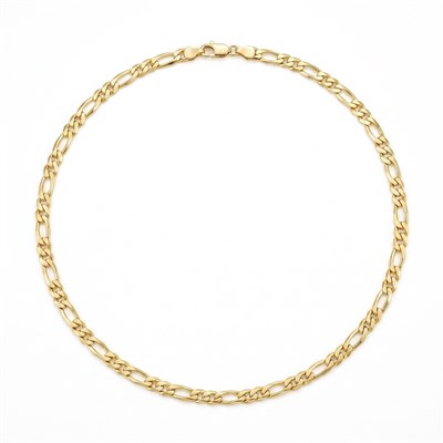 Figaro Zincir Kolye  - 14k Altın Kaplama - 50 cm (5 mm)