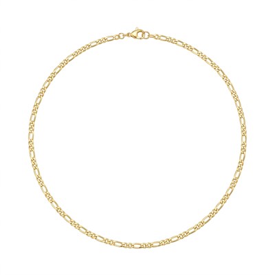Figaro Zincir Kolye  - 14k Altın Kaplama - 50 cm (3 mm)