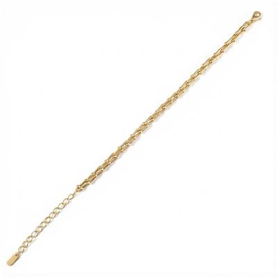 Halkalı Zincir Çelik Bileklik - 14K Altın Kaplama - 19+4 cm