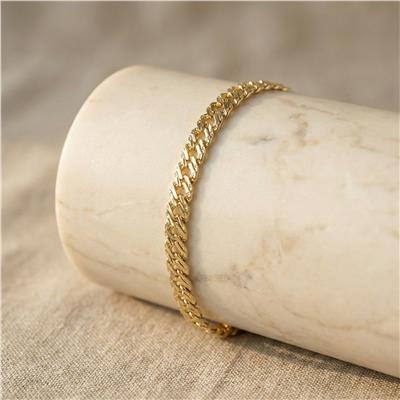 Hasır Örme Bileklik - 14K Altın Kaplama - 19 cm