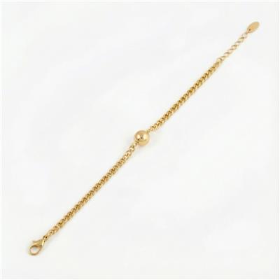 Hasır Örme Orta Toplu Bileklik - 14K Altın Kaplama - 17+3 cm