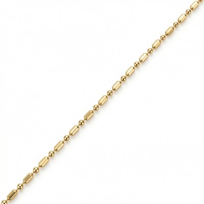 İnce Dorikalı Zincir Çelik Kolye - 14K Altın Kaplama - 43 cm / 1 mm