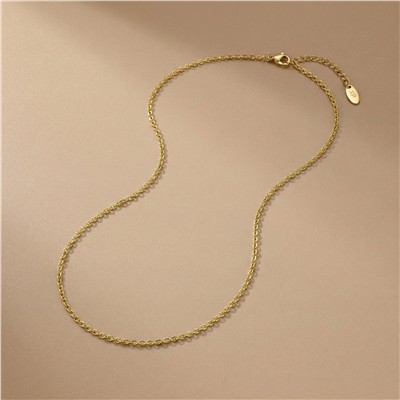 İnce Gurme Zincir Çelik Kolye - 14K Altın Kaplama - 46+5 cm / 1 mm