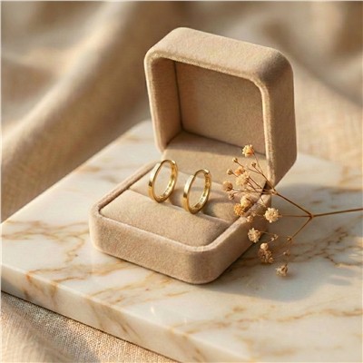 İnce Halka Çelik Küpe - 14K Altın Kaplama - 2 cm çap