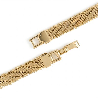 İtalyan Dokuma Hasır Bileklik - 14k Altın Kaplama - 19 cm