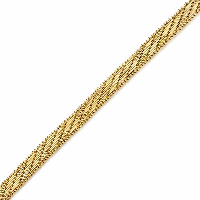 İtalyan Dokuma Hasır Bileklik - 14k Altın Kaplama - 19 cm