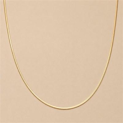 İtalyan Ezme Kolye  - 14k Altın Kaplama - 50 cm