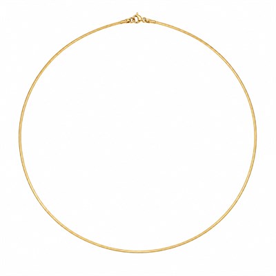 İtalyan Ezme Kolye  - 14k Altın Kaplama - 50 cm