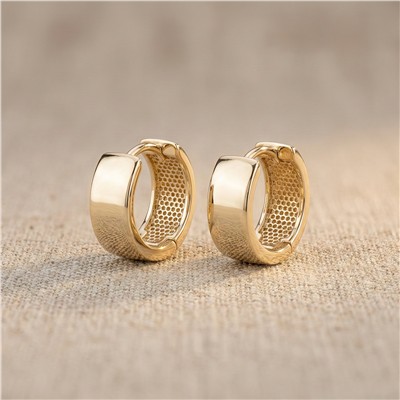 Kalın Halka Çelik Küpe - 14K Altın Kaplama - 1 cm çap
